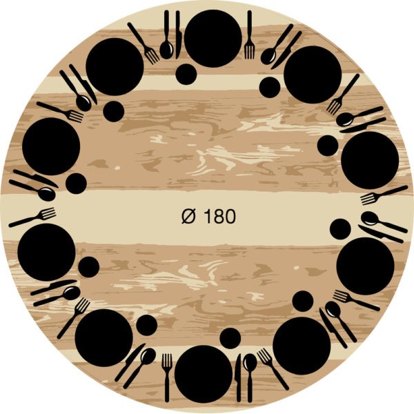 Table ronde en bois Ø 180 cm