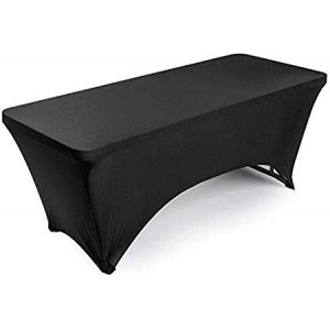 Nappe lycra noire pour table rectangulaire