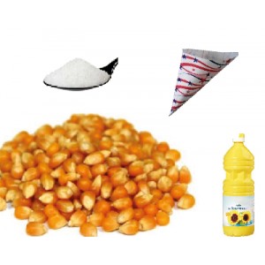 Kit sucre + maïs + cornets pour pop corn